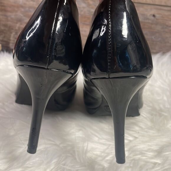 Merona Spike Heels Black Boardroom Chic Spike Heels Preppy Corpgore Size 9 1/2 - Picture 4 of 9